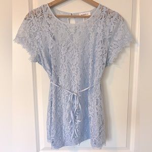 Periwinkle Lace Maternity Shirt with Camisole - L - Motherhood Maternity